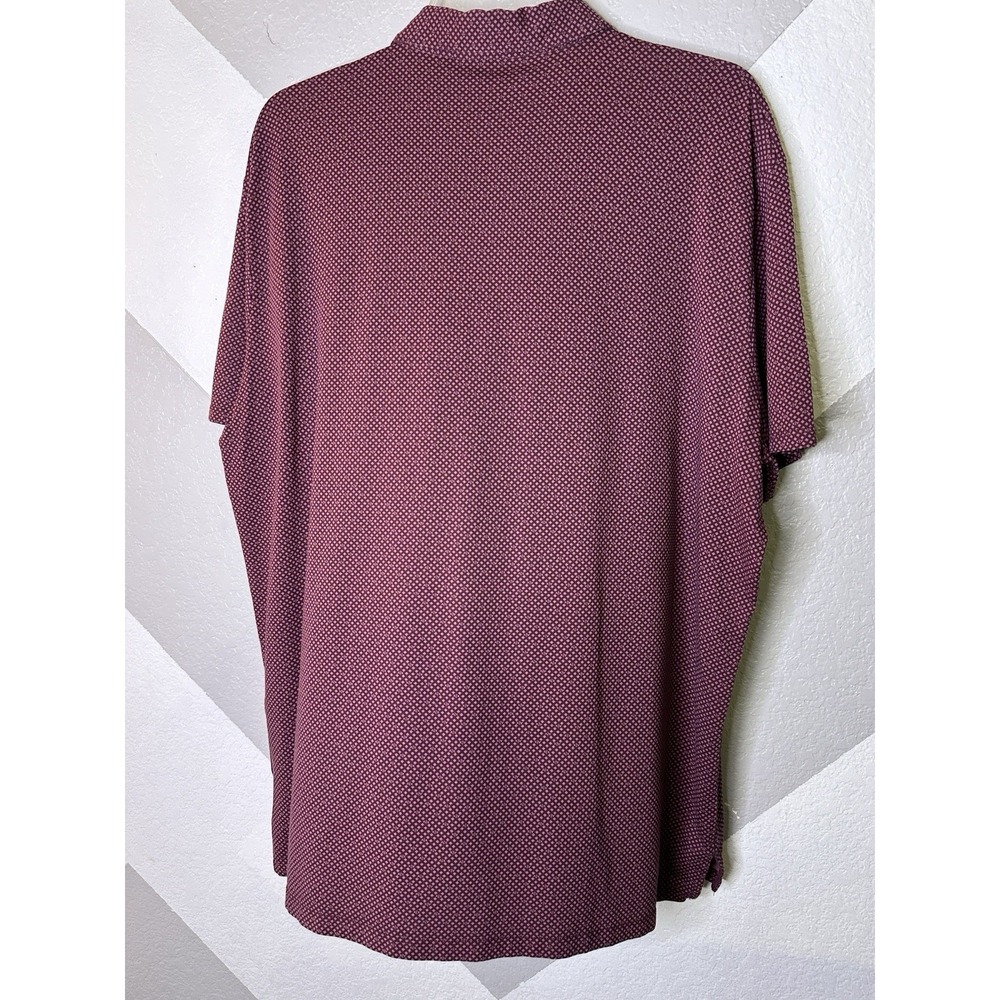 Armani Exchange A|X Mens Red All Over Micro Logo Print Stretch Polo Shirt 2XL - Picture 14 of 14